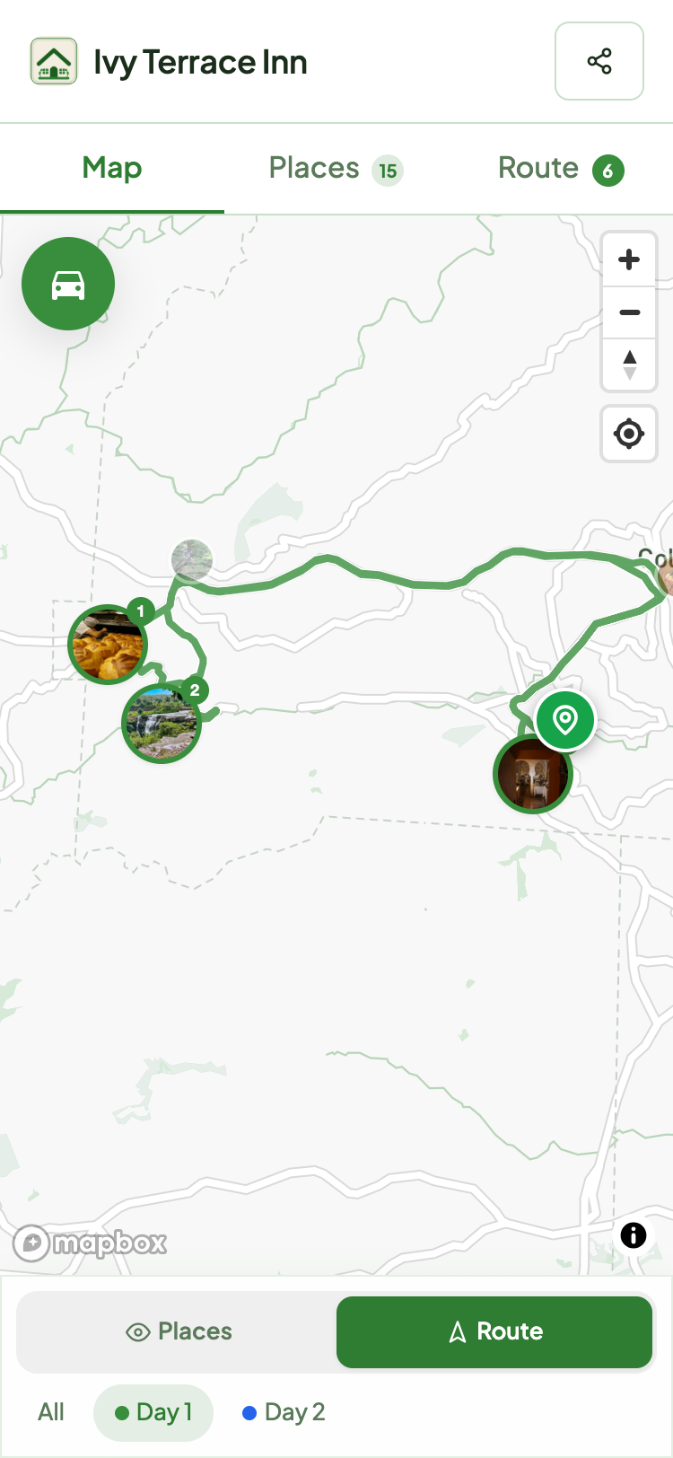 Ivy Terrace Inn curated route detail
